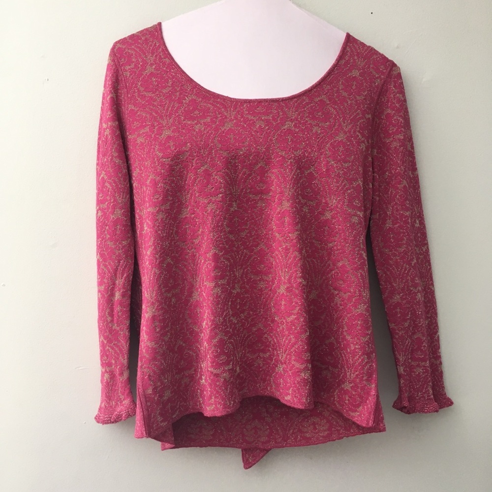 Pink and gold pattern top - Picture 3 of 6